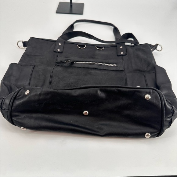 Little Guatemala large CDB black/white/grey front panel huipil black leather - Picture 6 of 6